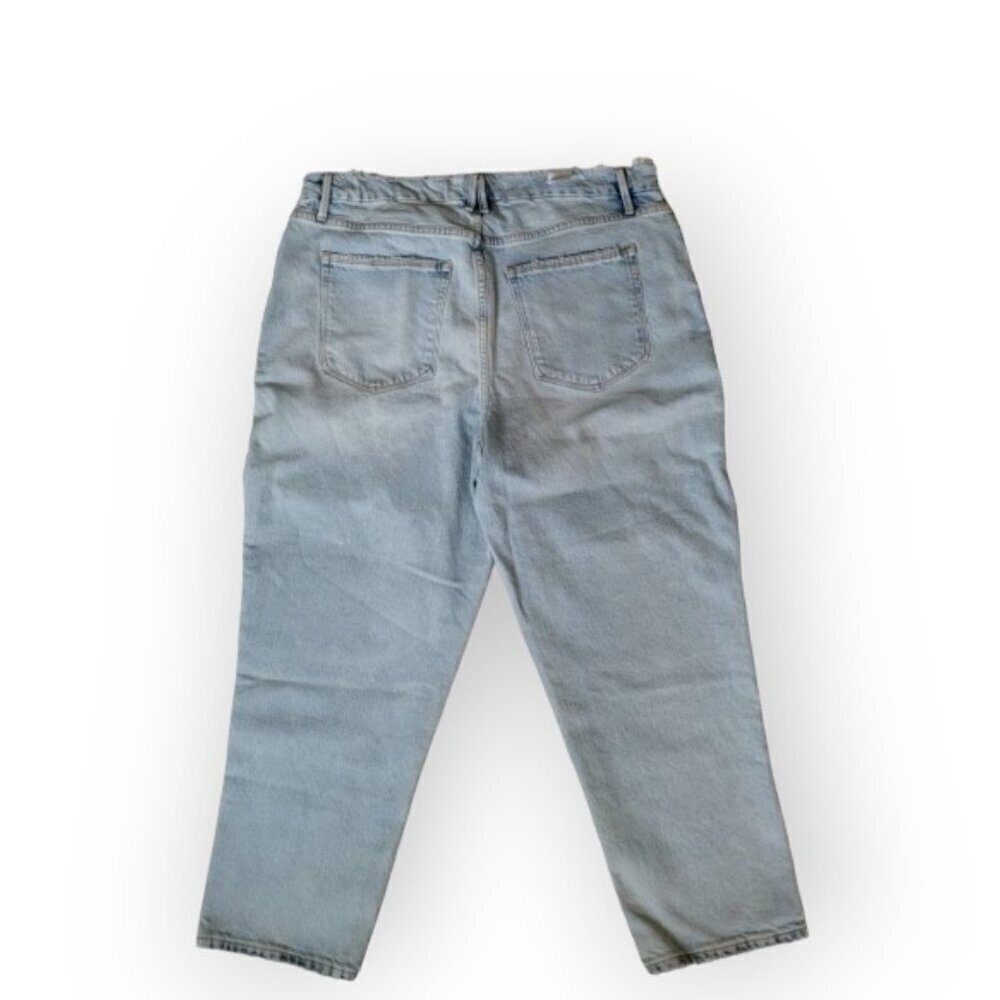 Good American Good Heritage Light Wash Cropped Jeans Size 15 Mid Rise Straight - Picture 4 of 13